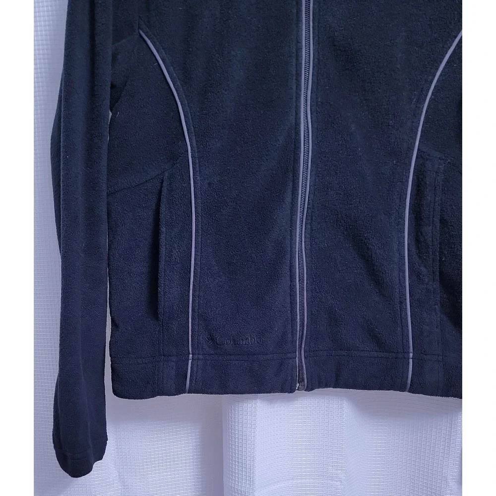 Columbia Black Full Zip Hooded Fleece‎ Jacket Women's MEDIUM - Picture 3 of 7